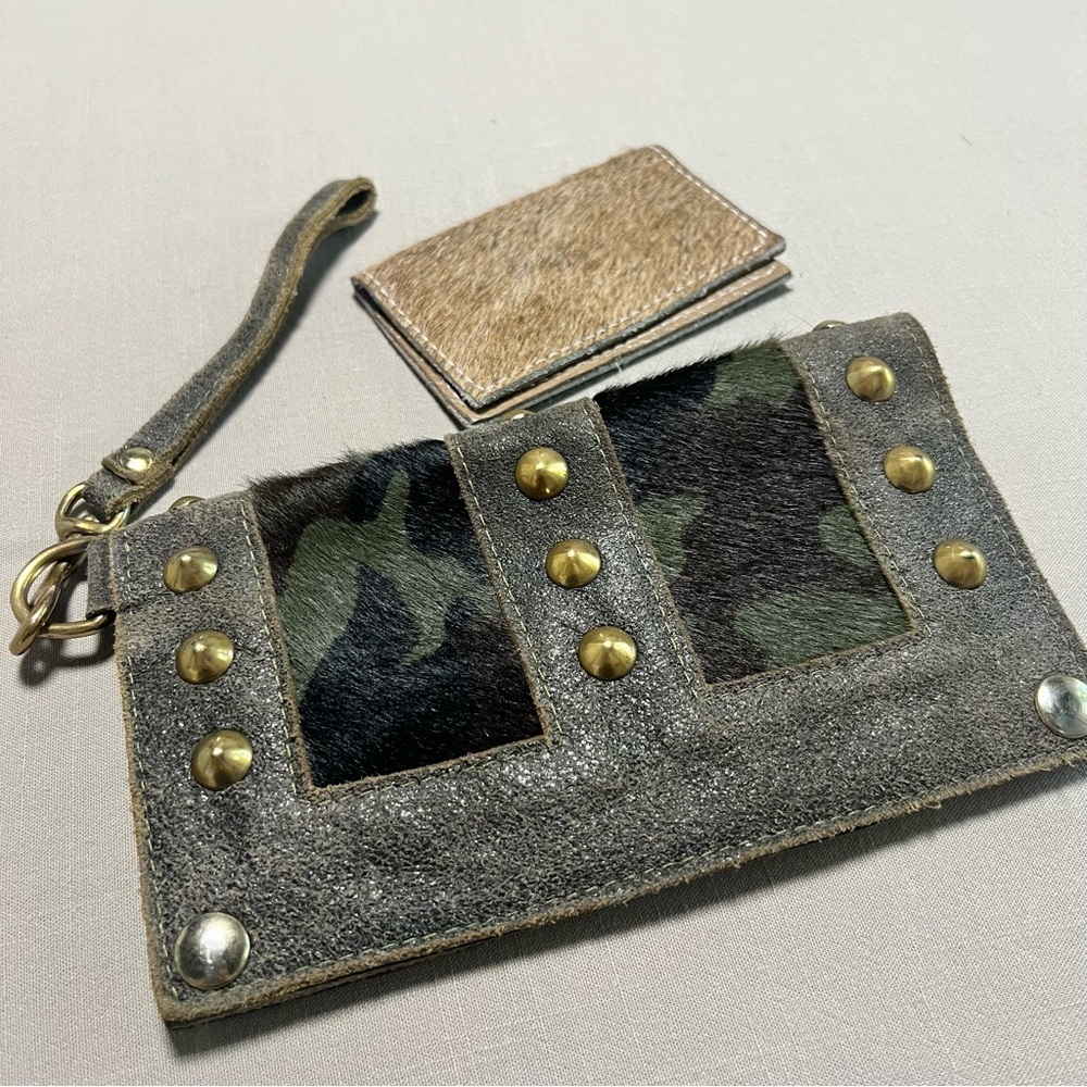 Maya Moon Handmade Recycled Leather Clutch Wallet Wristlet + Card Holder - Picture 15 of 15